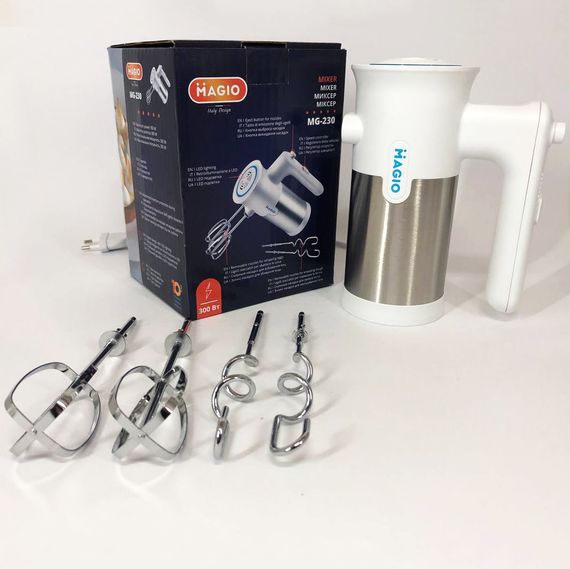 Міксер ручний Magio MG-230, потужний міксер, міксер блендер ручний, побутові міксери, кухонний міксер | Зображення 5