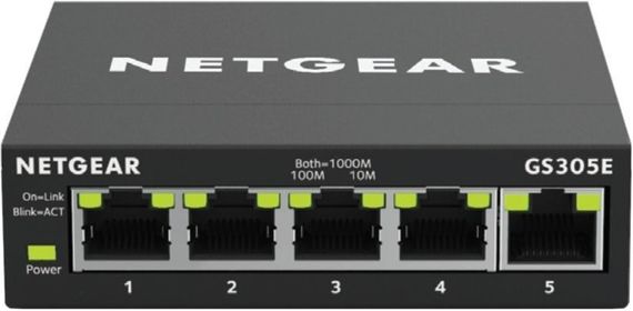 Коммутатор NETGEAR GS305E 5xGE, управляемый L2 (GS305E-100PES)