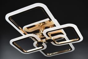 Люстра світлодіодна стельова LED світильник для квартири на стелю лед з пультом 26945 Золото 11х48х60 см.