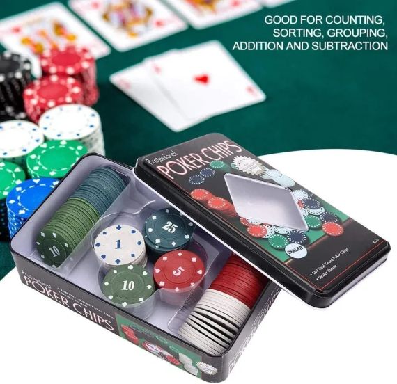 Набір для гри в покер на 100 фішек "Техаський холдем" (жестяна коробка) | Зображення 3