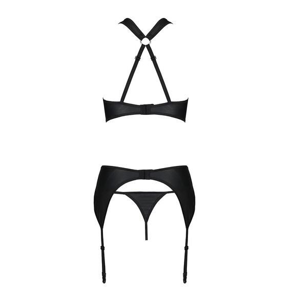 Сітчастий набір: бюстгальтер з халтером Passion Amanda Set black, 2XL/3XL | Зображення 5