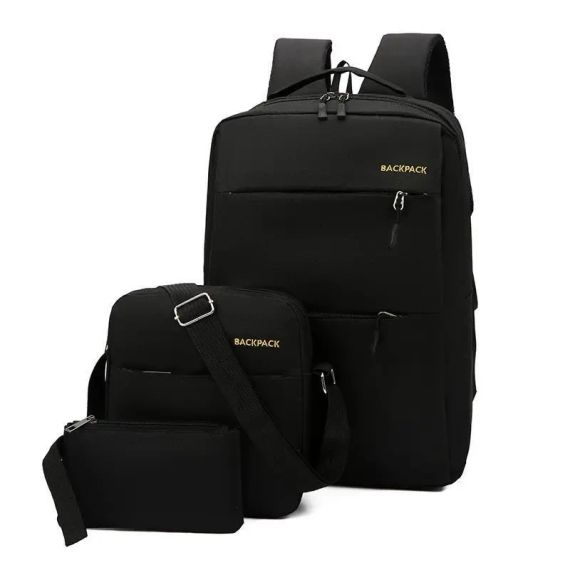 Універсальний набір рюкзак + сумка + гаманець BACK-PACK 3в1 Чорний | Зображення 3