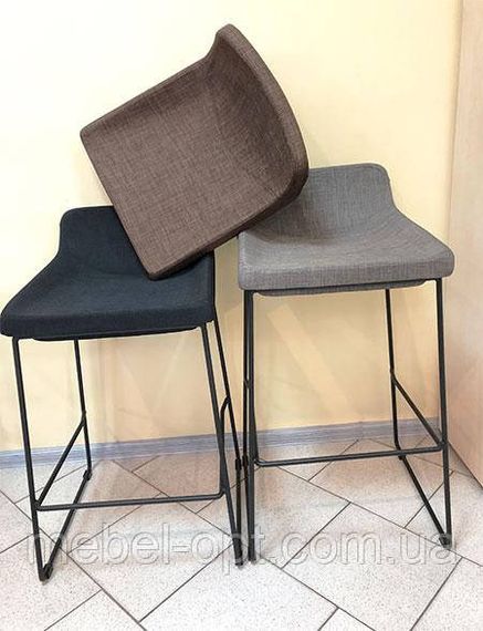 Стул барный Comfy (Комфи) Concepto мягкий серый, ткань рогожка | Зображення 3