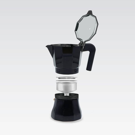 Кофеварка гейзерная Maestro MR-1658-3 150 мл 3 чашки черная | Зображення 2