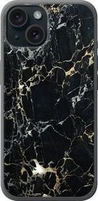 Чохол на iPhone 15 Чорний мармур із силікону FCh_003642