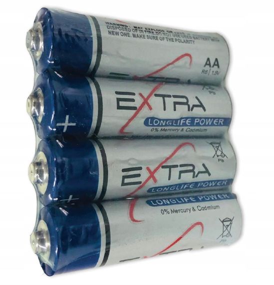 Батарейка сольова EXTRA LONGLIFE POWER AA R6 1.5V "ПАЛЬЧИКОВА БАТАРЕЙКА" "ПАЛЬЧИК" для ліхтарика фонарика техніки і т.п. Польща! | Зображення 1