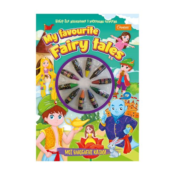 Набор для рисования с восковыми карандашами НТ-06 Мои Любимые Сказки