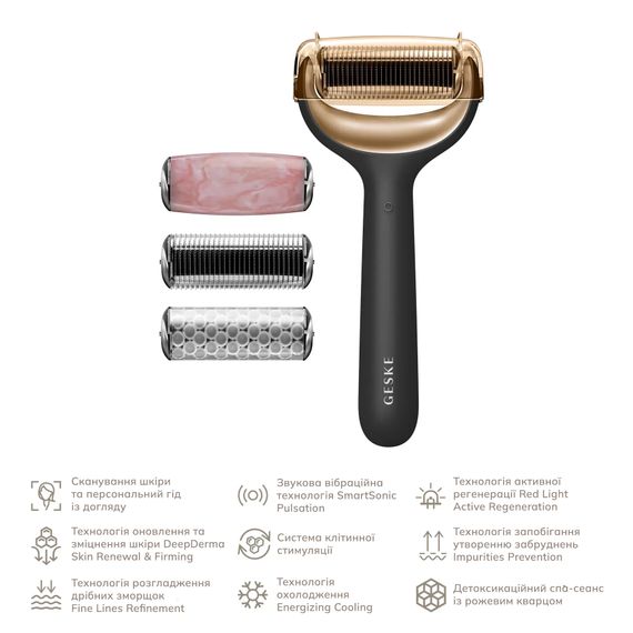 Ролик для голкової мезотерапії обличчя та тіла GESKE MicroNeedle Face&Body Roller 9в1 turquoise, Сірий | Зображення 1