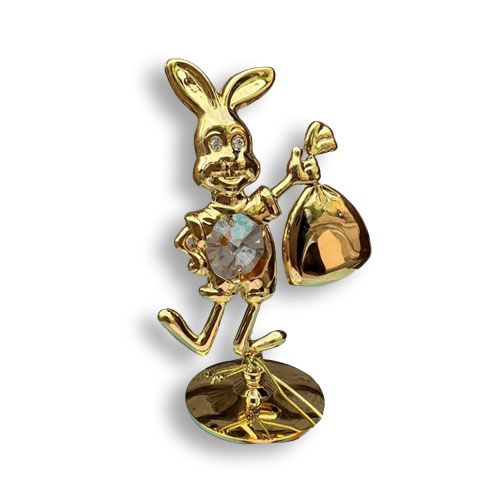 Статуетка Rabbit with Money Bag зі стразами Swarovski gold | Зображення 2