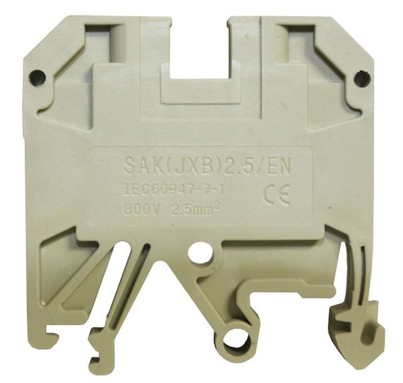 Клемма КНГ-SAK-2.5EN 34А 0.2-2.5мм2 винтовая бежевая наборная на DIN-рейку без маркера без крышки Ny95505483 | Зображення 1