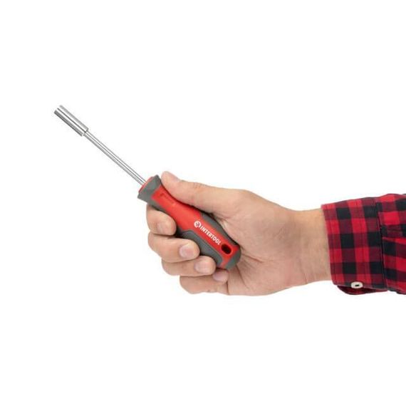 Викрутка з магнітним тримачем для насадок 1/4" 100 мм, Cr-V INTERTOOL VT-33001 | Зображення 3