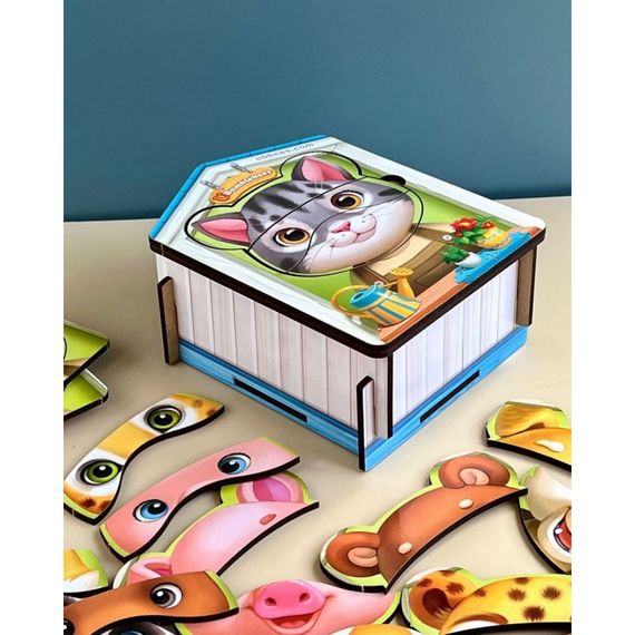 Дерев'яний пазл-вкладиш  "Збери тварин" Ubumblebees (ПСФ134) PSF134, 39 деталей | Зображення 2