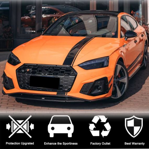 Накладка на передній бампер Lip V1 (для S-Line 2021-2025, Карбон) для Ауди A5 рр | Зображення 2