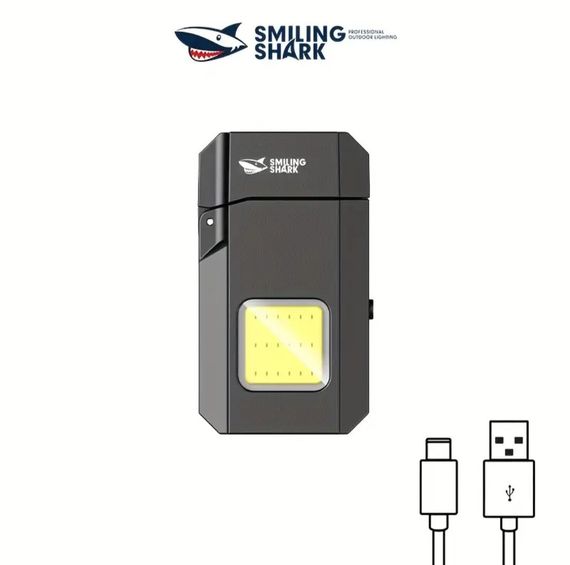 Перезаряжаемый фонарик-зажигалка SMILING SHARK TIP-137 COB, сверхъяркий, с зарядкой Type-C, карманный | Зображення 8