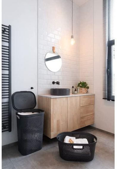 Кошик для білизни пластиковий Curver Infinity 60 л 04754 темно-сірий, міцний і зручний | Зображення 6