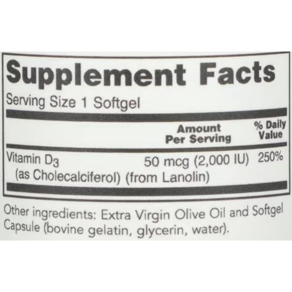 Витамин D Protocol for Life Balance Vitamin D-3 2000 IU 120 Softgels | Зображення 1