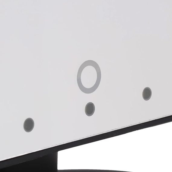 Дзеркало для макіяжу з підсвіткою (22x17 см), на батарейках та від USB, NJ-230, Чорне / Сенсорне настільне дзеркало | Зображення 4