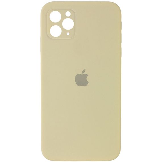 Чехол Silicone Case Square Full Camera Protective (AA) для Apple iPhone 11 Pro Max (6.5") Жовтий/Mellow Yellow