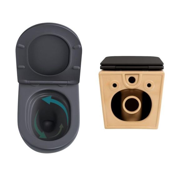 Комплект Qtap Robin Anthracite 3 в 1: унітаз підвісний Ultra Quiet + біде підвісне + раковина накладна QTROBAN49157 | Зображення 4