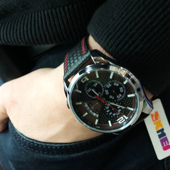 Годинник наручний чоловічий SKMEI 9106RD, оригінальний чоловічий годинник, модний чоловічий годинник круглий | Зображення 5