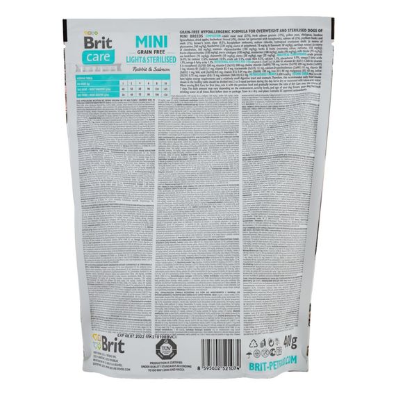 Корм сухий Brit Care Grain Free Mini Light Sterilised для дорослих собак дрібних порід з зайвою вагою або стерілізованих з к | Зображення 2