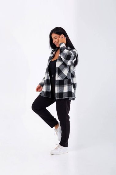 Женский теплый костюм рубашка и штаны NB23031 цвет черный, размер 46/50 | Зображення 4