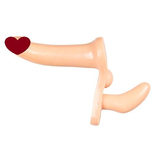 Подвійний страпон реалістичний , бежевий, 26.7 х 3.8 см sexstyle