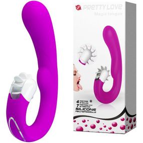 Перезаряджаючий вібратор з кліторальним стимулятором-ротатором Pretty Love "Magic Tongue" BI-040059 Sex Aura