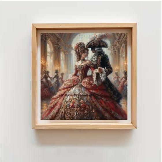 Набор для вышивки крестом JOZYSH «Принцесса и Принц» 40×40 см, 14 CT, канва Аида с нанесенным рисунком, полная зашивка | Зображення 1