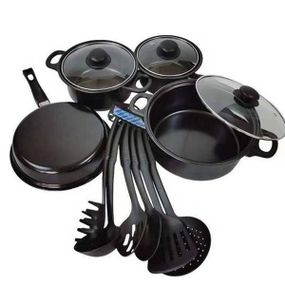 Набор посуды + кухонные принадлежности 13 предметов  Cookware Set Черный