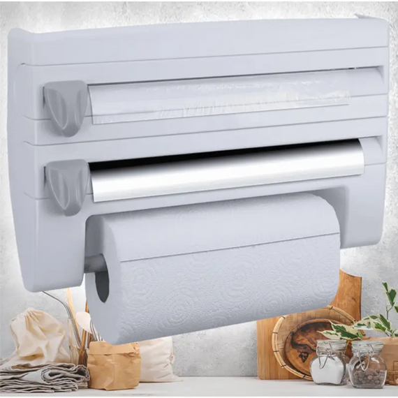 Кухонний органайзер 4в1 Triple Paper Dispenser для паперових рушників, харчової плівки та фольги | Зображення 9