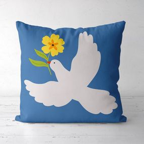 Подушка декоративная Soft Голубь с цветком 45x45 см (45PST_23M013)