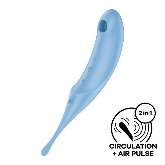 Вібратор для клітора з вакуумною стимуляцією Satisfyer Twirling Pro, Блакитний
