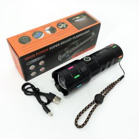 Фонарик военный 701-PM10-TG, Портативный светодиодный фонарь с USB-зарядкой, Оригинальный ручной фонарь OM-71