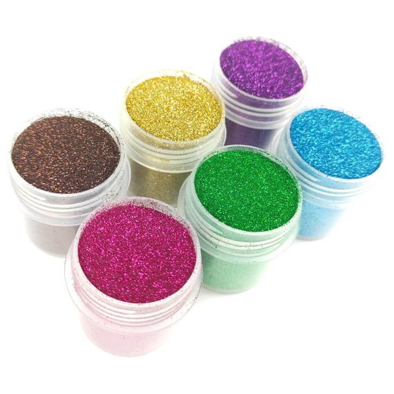 Набір гліттера для біо-тату «№1 Великий» glitter-set-big-6x-2, 6 кольорів по 12 мл | Зображення 1