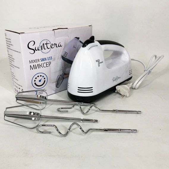 Простой ручной миксер Suntera SMX-133 300 Вт, Ручной миксер шейкер для яиц и теста QE-27 | Зображення 7