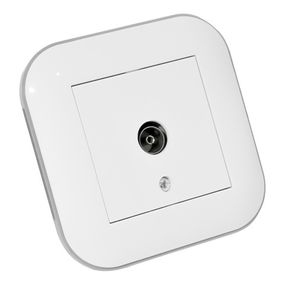 Розетка ТВ проходная LOFT белый+серый, Ovivo Electric Турция