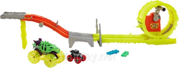 Трек Хот Вілс Монстр-трак Заряджай та переслідуй Оригінал Hot Wheels Monster Trucks Race & Chase Challenge | Зображення 2