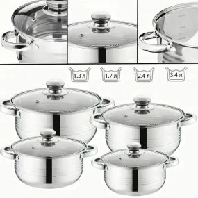 Набір каструль 8 предметів Grant GR-7020