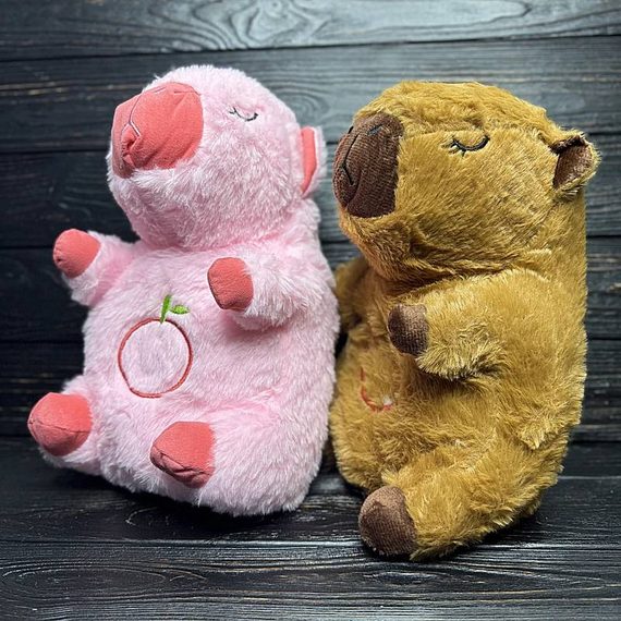 М'яка іграшка нічник Капібара, плюшева іграшка з імітацією дихання та підсвічуванням | Зображення 3