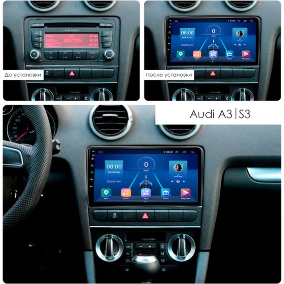 Штатная магнитола 9" Lesko для Audi A3 II (8P) Рестайлинг 2 2008-2013 Top 6/128 4G WiFi GPS Ауди | Зображення 2