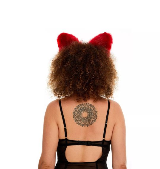 Хутряні вушка кішки двокольорові: Темно-червоний, білий OKOVA Sex Aura | Зображення 5
