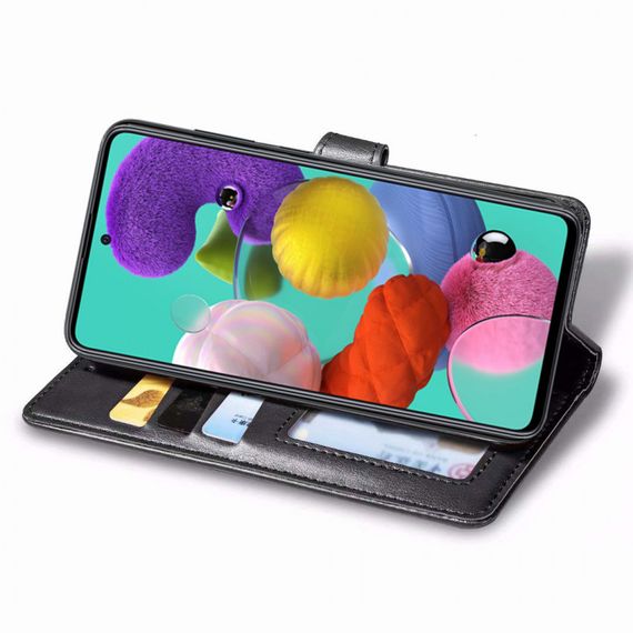 Кожаный чехол-книжка GETMAN Gallant (PU) для Samsung Galaxy A51 Черный | Зображення 2