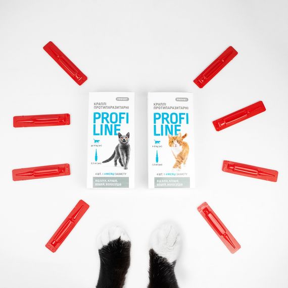 Краплі Provet PROFILINE для котів до 4 кг інсектоакарицид 4 піпетки по 0,5 мл | Зображення 5