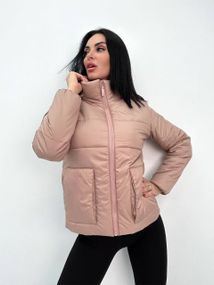 Женская демисезонная куртка короткая утепленная GF01219 цвет фрезовый, размер 46/48