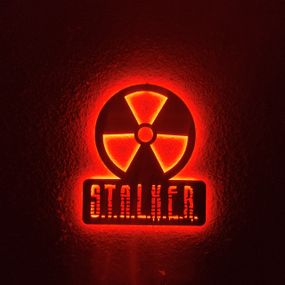 Панно декоративне картина на стіну Сталкер LED підсвітка 16 кольорів телефон 350х400 acr-p000201