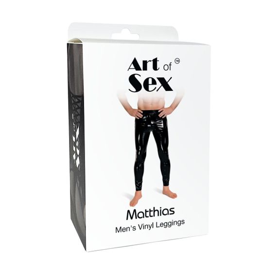 Лакированные мужские леггинсы Art of Sex - Matthias, цвет черный, размер M Sex Aura | Зображення 2