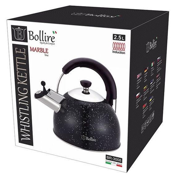 Чайник 2.5 л Bollire BR-3008 из нержавеющей стали со свистком для всех типов плит | Зображення 1