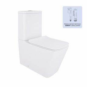 Унитаз-компакт Qtap Crow безободковый с сиденьем Soft-close QT05222170W