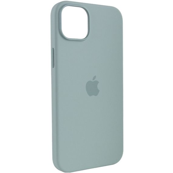 Чехол Silicone case (AAA) full with Magsafe для Apple iPhone 14 (6.1") Бирюзовый / Succulent | Зображення 3